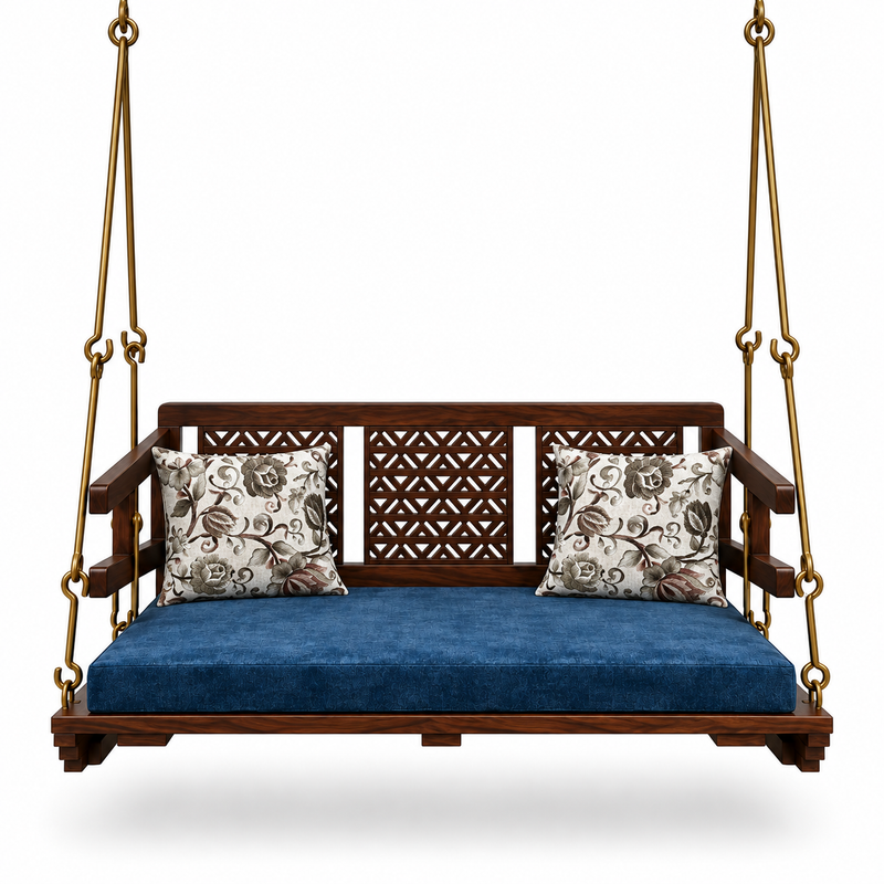 Jhula for Adults for Home Reversible Wooden Swing Jhula for Indoor Outdoor & Balcony 