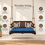 Jhula for Adults for Home Reversible Wooden Swing Jhula for Indoor Outdoor & Balcony 