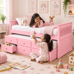 Oyster Daybed with Trundle Bed with Drawer Storage for Home | Bed 