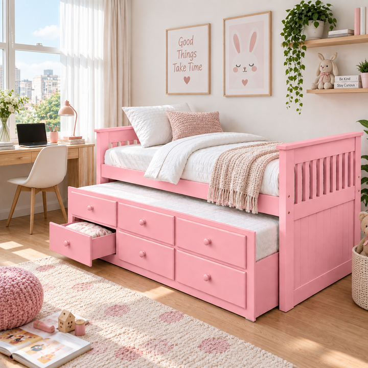 Translation missing: en.Oyster Daybed with Trundle Bed with Drawer Storage for Home | Bed 