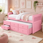 Oyster Daybed with Trundle Bed with Drawer Storage for Home | Bed 