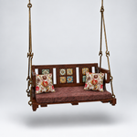 APRODZ Swing for Home Solid Sheesham Wooden Jhula for Adult for Home (Walnut Finish) | Wooden Swing for Balcony | with Brass Coated Chain | Patio Double Seater Indoor/Outdoor Swing , DIY Assembly  swing