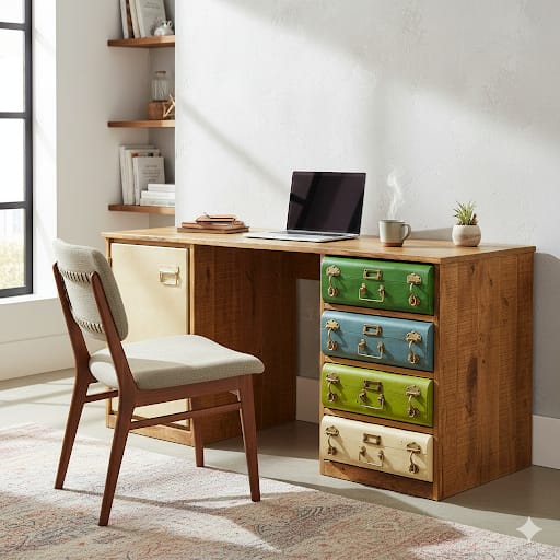 Solid Wood Cotter Study Desk Table for Home and Office 