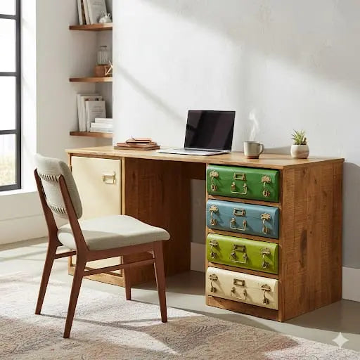 Translation missing: en.Solid Wood Cotter Study Desk Table for Home and Office 