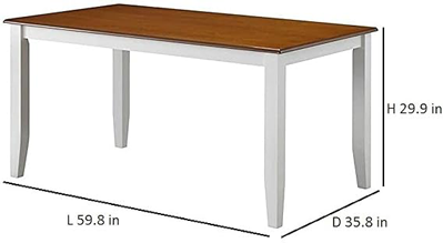 Solid Wood Tiffany 6 Seater Dining Table Set for for Home Dining Room Furniture (Brown & White Finish) 