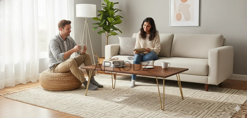 Mango Wood Juan Stylish Coffee Table for Living Room | Center Table for Home | Brown Finish 