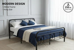 Metal Bed (Geometric Design(A) & Geometric Design(A) With Foam) | Folding Bed No Assembly Required | Powder Coated | King Size & Queen Size)  metal bed