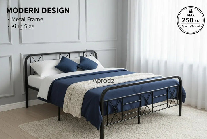 Translation missing: en.Metal Bed (Geometric Design(A) &amp; Geometric Design(A) With Foam) | Folding Bed No Assembly Required | Powder Coated | King Size &amp; Queen Size)  metal bed