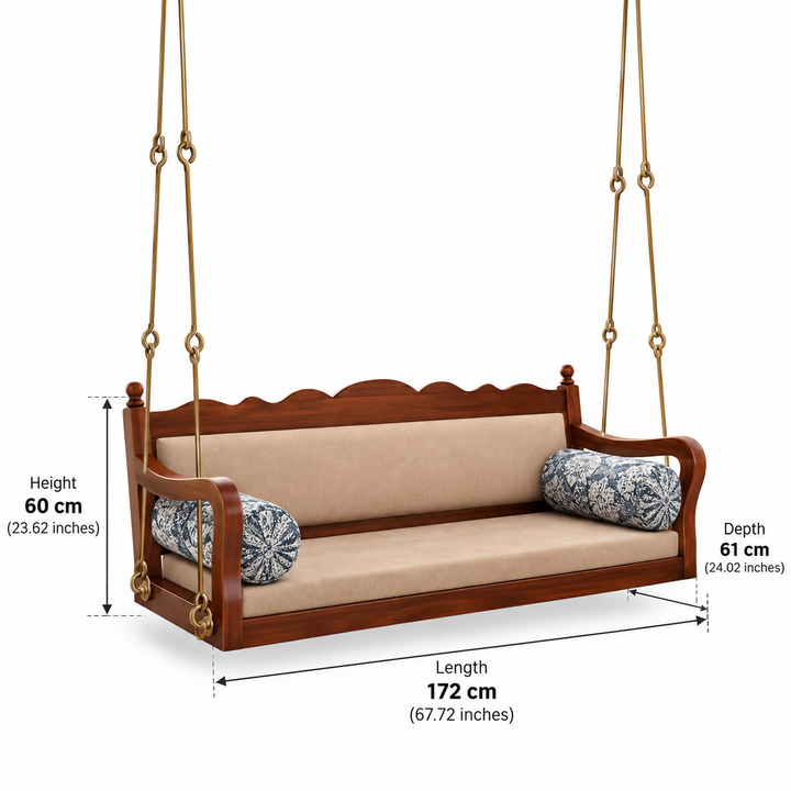 Translation missing: en.Sheesham Wood Jhula for Adults for Home Swing Jhula for Indoor Outdoor &amp; Balcony 