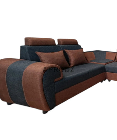 L-Shaped Sectional 6-Seater Sofa with Cushion & Padded Armrest, Perfect Faux Leather Fabric Corner