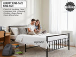 Metal Bed | Victorian Style & Victorian Style with Foam| Folding Bed No Assembly Required | Powder Coated |(King Size & Queen Size)  metal bed