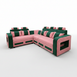 L-Shaped Sectional 6-Seater Sofa with Padded Armrest, Perfect Fabric Corner Sofa 