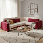 L-Shaped Sectional 6-Seater Sofa Padded Armrest Perfect Fabric Corner Sofa 