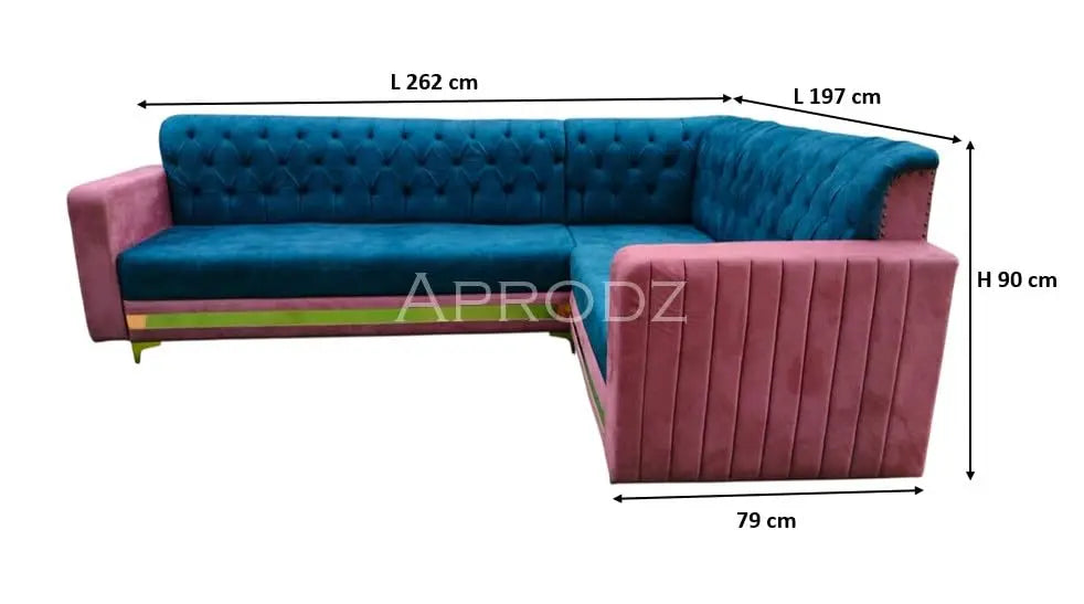 L-Shaped Sofa, Modern Sofa, Velvet Couch, Teal Sofa, Pink Sofa 
