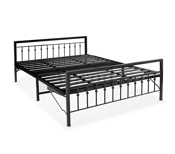 Metal Bed | Victorian Style & Victorian Style with Foam| Folding Bed No Assembly Required | Powder Coated |(King Size & Queen Size) Aprodz
