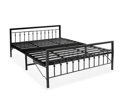 Metal Bed | Victorian Style & Victorian Style with Foam| Folding Bed No Assembly Required | Powder Coated |(King Size & Queen Size) Aprodz
