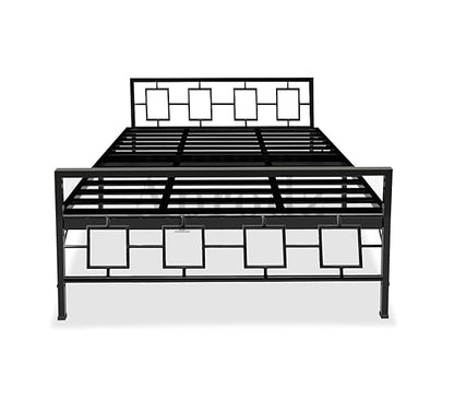 Metal Bed | Metal Bed With Foam Mattress Included | (King, Queen, Single Size with Mattress) (Geometric Design & Geometric Design with Foam) Aprodz