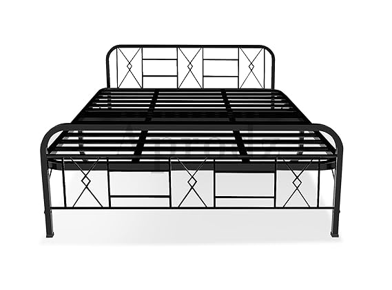 Metal Bed (Geometric Design(A) & Geometric Design(A) With Foam) | Folding Bed No Assembly Required | Powder Coated | King Size & Queen Size) Aprodz
