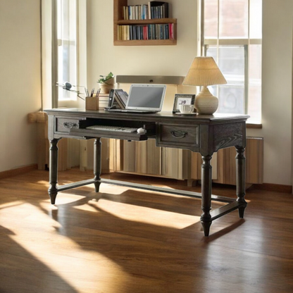 Sheesham Wood Benld Study Desk Table for Home and Office | Brown Finish 