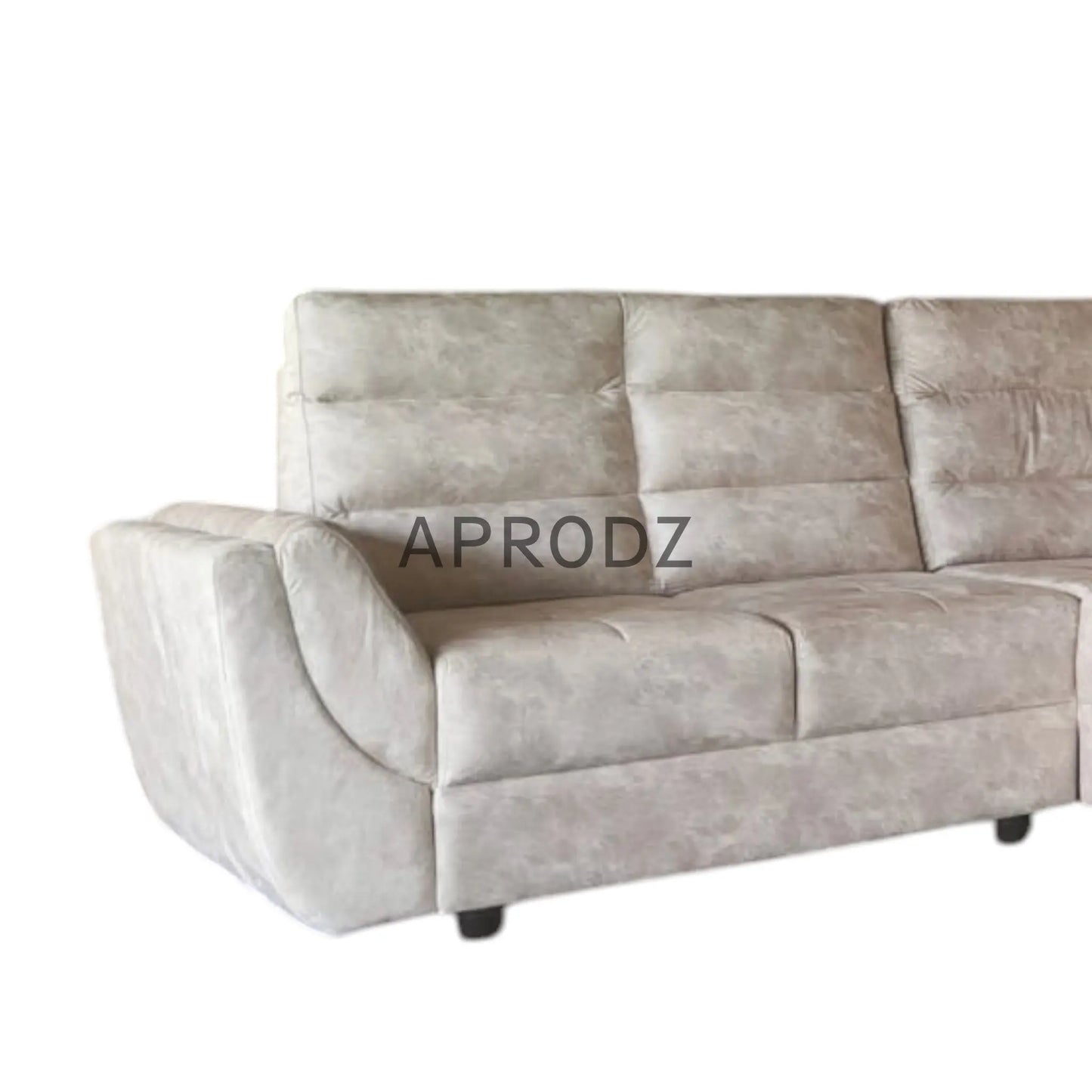 L-Shaped Sectional 6-Seater Sofa with Tufted Cushion Padded Armrest Perfect Fabric Corner Sofa for Guests Living Room, Drawing Room, Office & Lounge (Light Grey) 