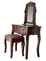 Wooden dressing table Table with Stool – Elegant Makeup Vanity with Storage for Living Room, Bedroom & Home Décor (White Finish) 