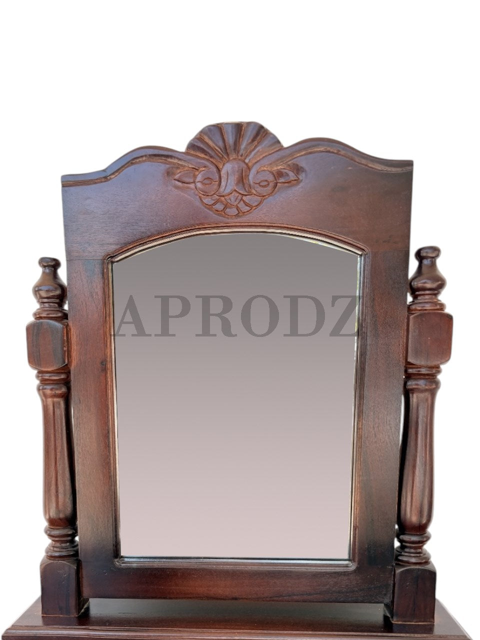 Dressing Table with Mirror and Stool | Sheesham Wood Stylish Wooden Vanity | Compact Design Durable Elegant Bedroom Furniture Makeup Organizer Home Decor (Brown)