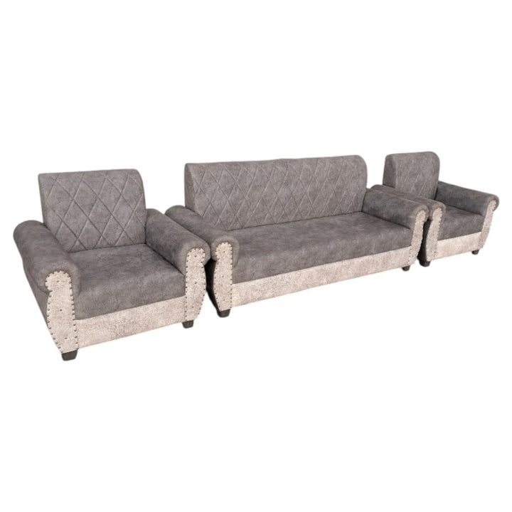 Translation missing: en.Sofa | Wood Frame Suede Fabric 40D Foam Cushion | Comfortable, Durable, Stylish &amp; Modern for Living Room Furniture | Compact Design Lounge Seat Relaxation (Light Grey + Beige 3) 
