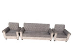 Sofa | Wood Frame Suede Fabric 40D Foam Cushion | Comfortable, Durable, Stylish & Modern for Living Room Furniture | Compact Design Lounge Seat Relaxation (Light Grey + Beige 3) 