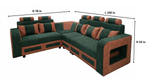 L-Shaped Sectional 6-Seater Sofa with Padded Armrest, Perfect Fabric Corner Sofa 