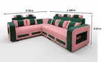 L-Shaped Sectional 6-Seater Sofa with Padded Armrest, Perfect Fabric Corner Sofa 