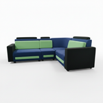L-Shaped Sectional 6-Seater Sofa Padded Armrest Perfect Fabric Corner Sofa 