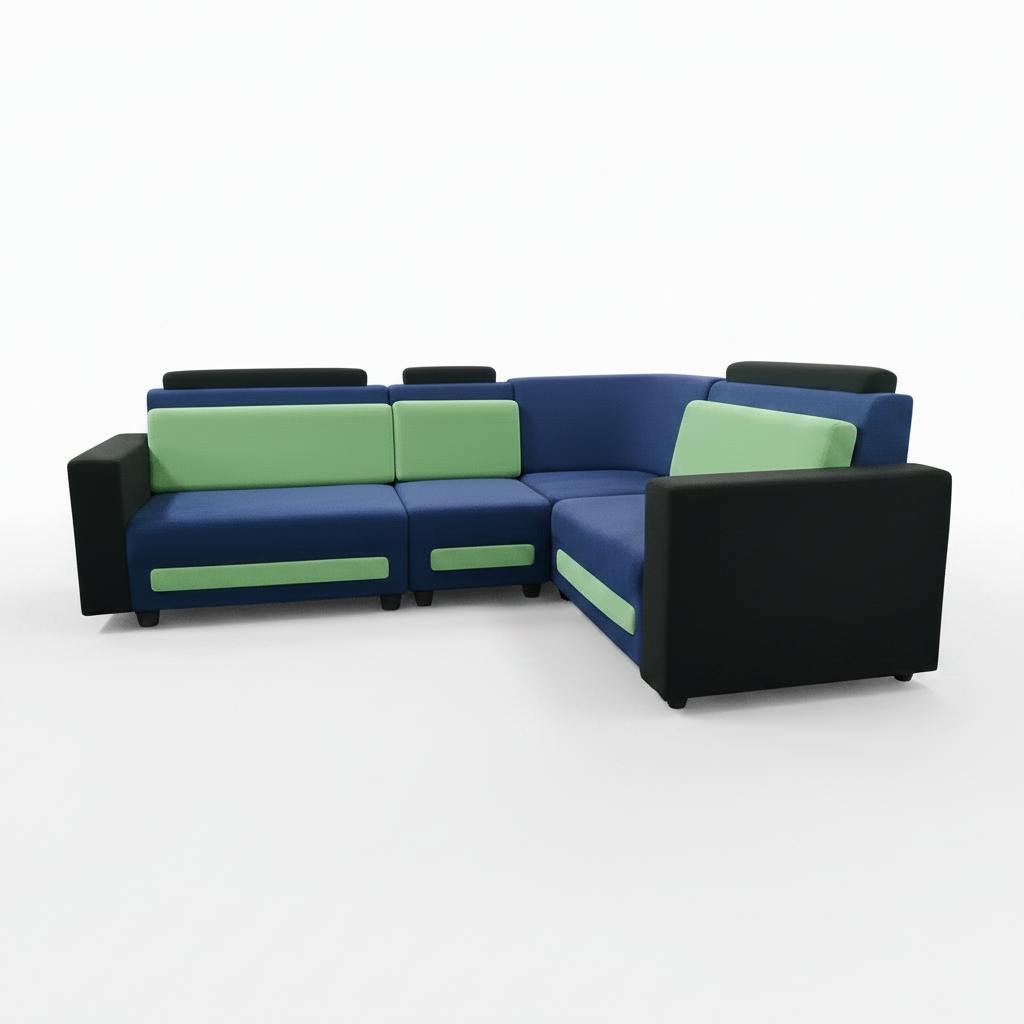 L-Shaped Sectional 6-Seater Sofa Padded Armrest Perfect Fabric Corner Sofa 