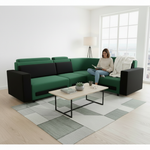 L-Shaped Sectional 6-Seater Sofa Padded Armrest Perfect Fabric Corner Sofa 