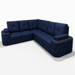 7-Seater Sofa with Padded Armrest, Premium Faux Leather Fabric Corner Sofa for Guests, Living 