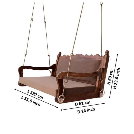 Translation missing: en.Sheesham Wood Jhula for Adults for Home Swing Jhula for Indoor Outdoor &amp; Balcony 