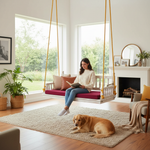 hula for Adults for Home 3 Seater Swing Wooden Jhula for Indoor Outdoor & 