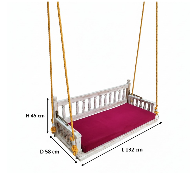Translation missing: en.3 Seater Wooden Jhula Swing for Indoor, Outdoor &amp; Balcony 