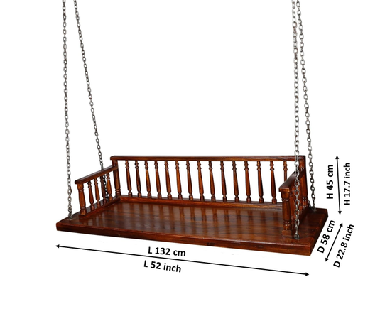 Translation missing: en.Wooden Swing Jhula for Indoor Outdoor &amp; Balcony | House Swings for Adults (Teak) 