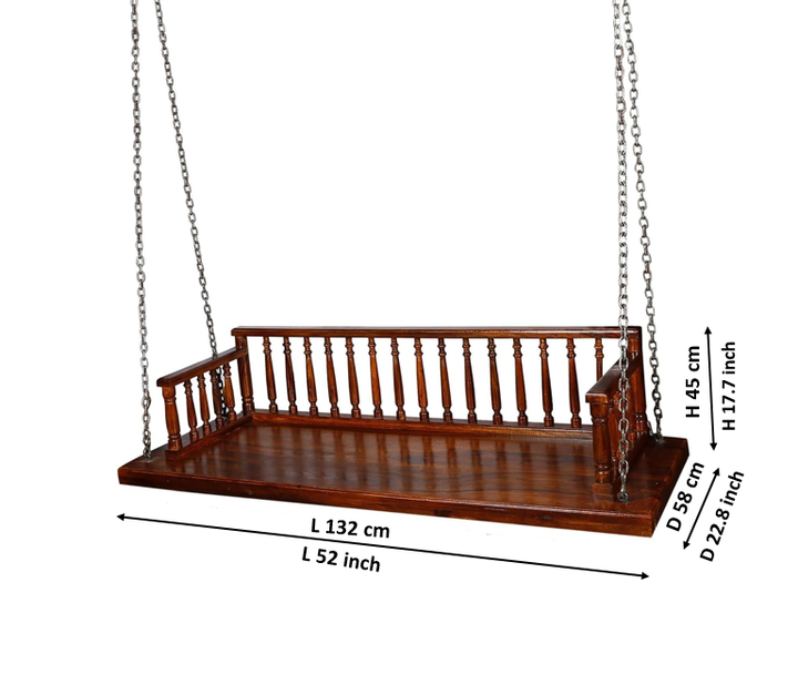 Translation missing: en.Wooden Swing Jhula for Indoor Outdoor &amp; Balcony | House Swings for Adults (Teak) 