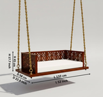 Swing Wooden Jhula with Brass Coated Chainfor Indoor Outdoor & Balcony | House Swings 