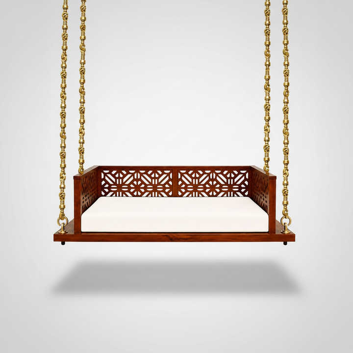 Translation missing: en.Swing Wooden Jhula with Brass Coated Chainfor Indoor Outdoor &amp; Balcony | House Swings 