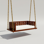 Swing Wooden Jhula with Brass Coated Chainfor Indoor Outdoor & Balcony | House Swings 