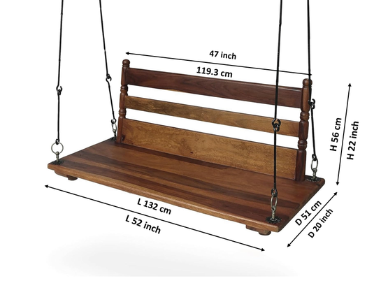 Translation missing: en.Jhula for Adults for Home 3 Seater Swing Wooden Jhula for Indoor &amp; Outdoor 
