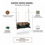 Reversible Wooden Swing Jhula with Brass Coated Chainfor Indoor Outdoor & Balcony | House 