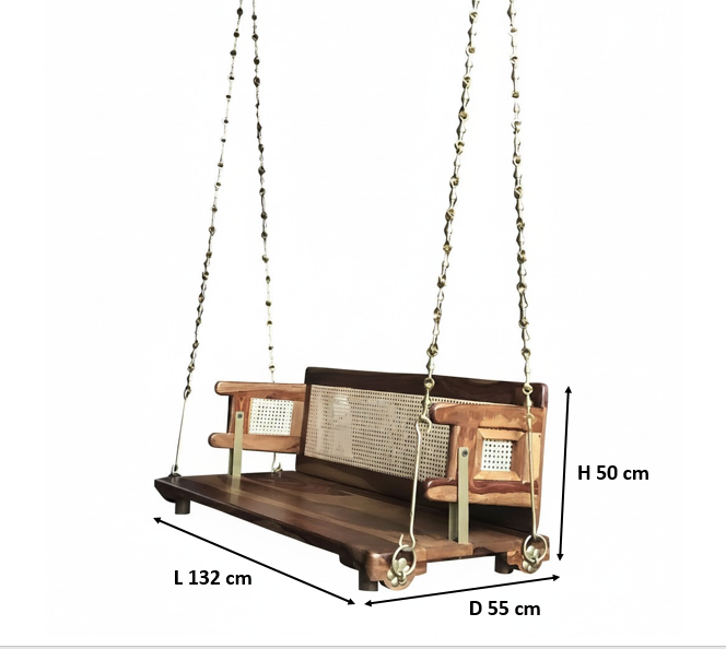 Translation missing: en.Jhula for Adults for Home Reversible Wooden Swing Jhula with Brass Chain for Indoor 