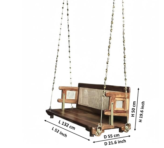 Translation missing: en.Jhula for Adults for Home Reversible Wooden Swing Jhula with Brass Chain for Indoor 