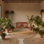 Wooden Jhula for Adults for Home Swing Jhula with Brass Chain and Carving for 