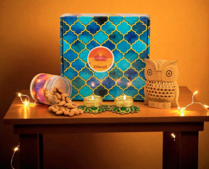 Diwali Dry Fruit & Décor Gift Hamper – Festive Glow Collection