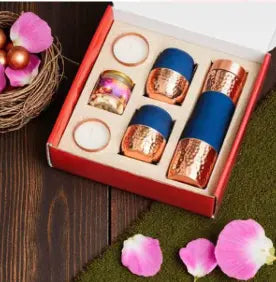 Translation missing: en.Premium Copper Bottle &amp; Glass Diwali Gift Hamper 