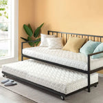 Suniz Twin Size Metal Daybed with Trundle Bed 